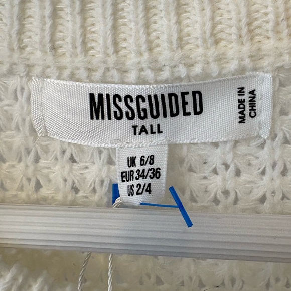 New Misguided Creme Crewneck Cropped Knit Sweater Size Small - Picture 6 of 11